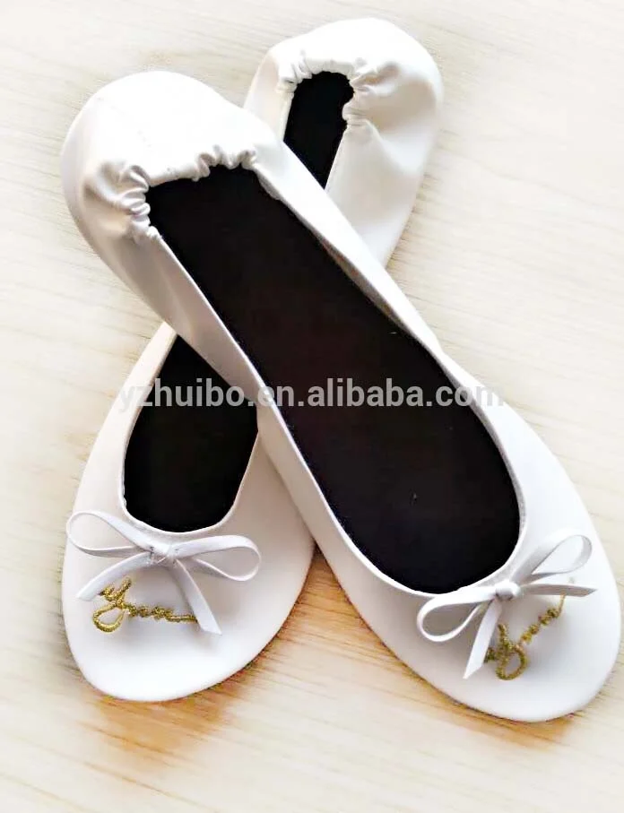 Женская Складная портативная дорожная балетная обувь на плоской подошве с подходящим футляром для переноски