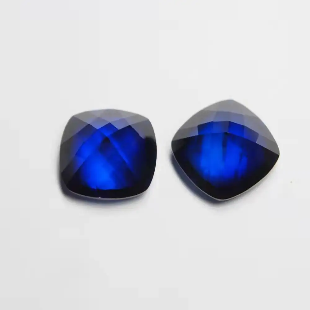 Factory Direct top quality lab grown royal blue blue safir loose gemstone cushion cut faceted 2 ct certificated natural blue