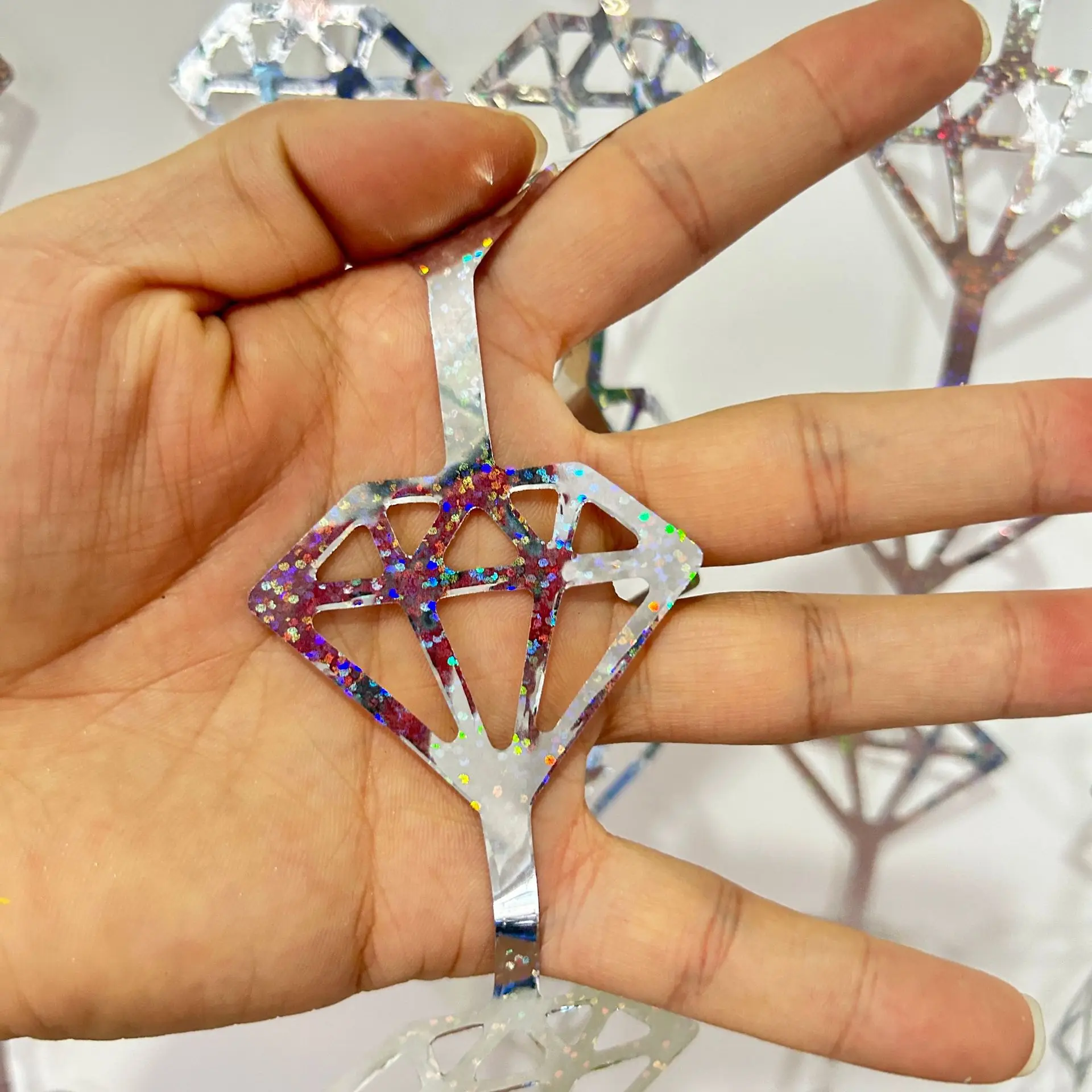 1x2m laser disco ball Foil Fringe Curtains silver disco ball photo booth diamond shape foil curtains for wedding disco party