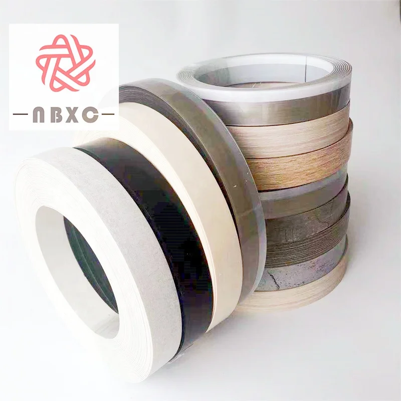tapa canto Wooden finish edge banding/Pre-glued/ PVC edge banding tape for furniture board kitchen