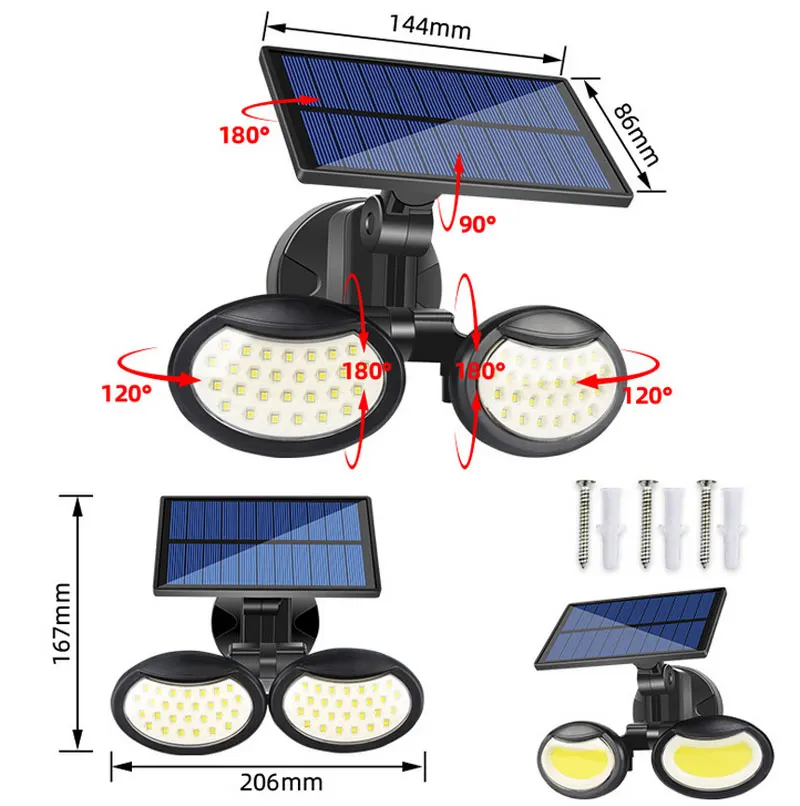 48led 54led 54cob Super Bright Home Motion Sensor Solar Wall Light Garden Wall Motion Sensor Light