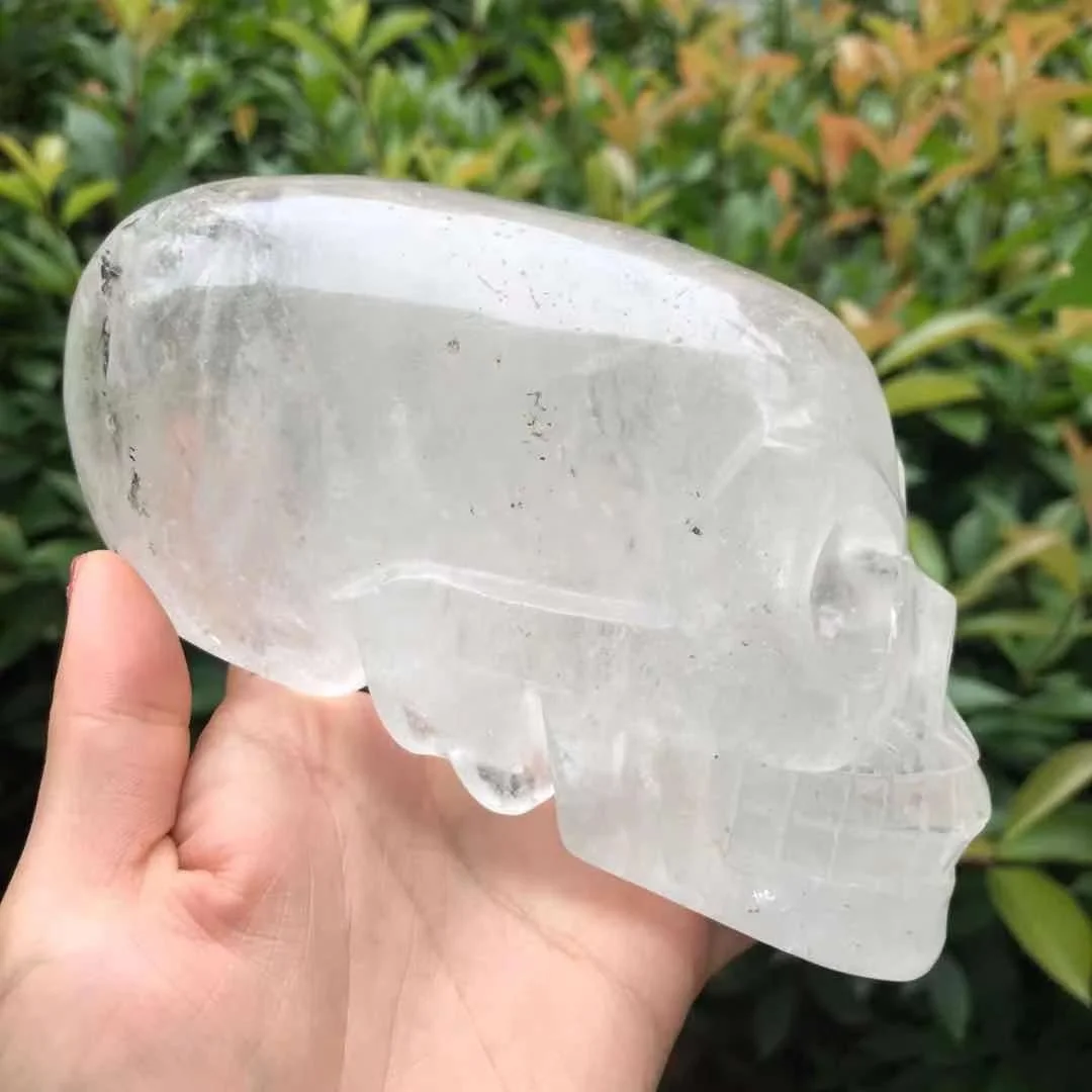 
Wholesale Special Hand Carved Clear Quartz Stone Crystal Skulls Realistic Feng Shui For Sale 