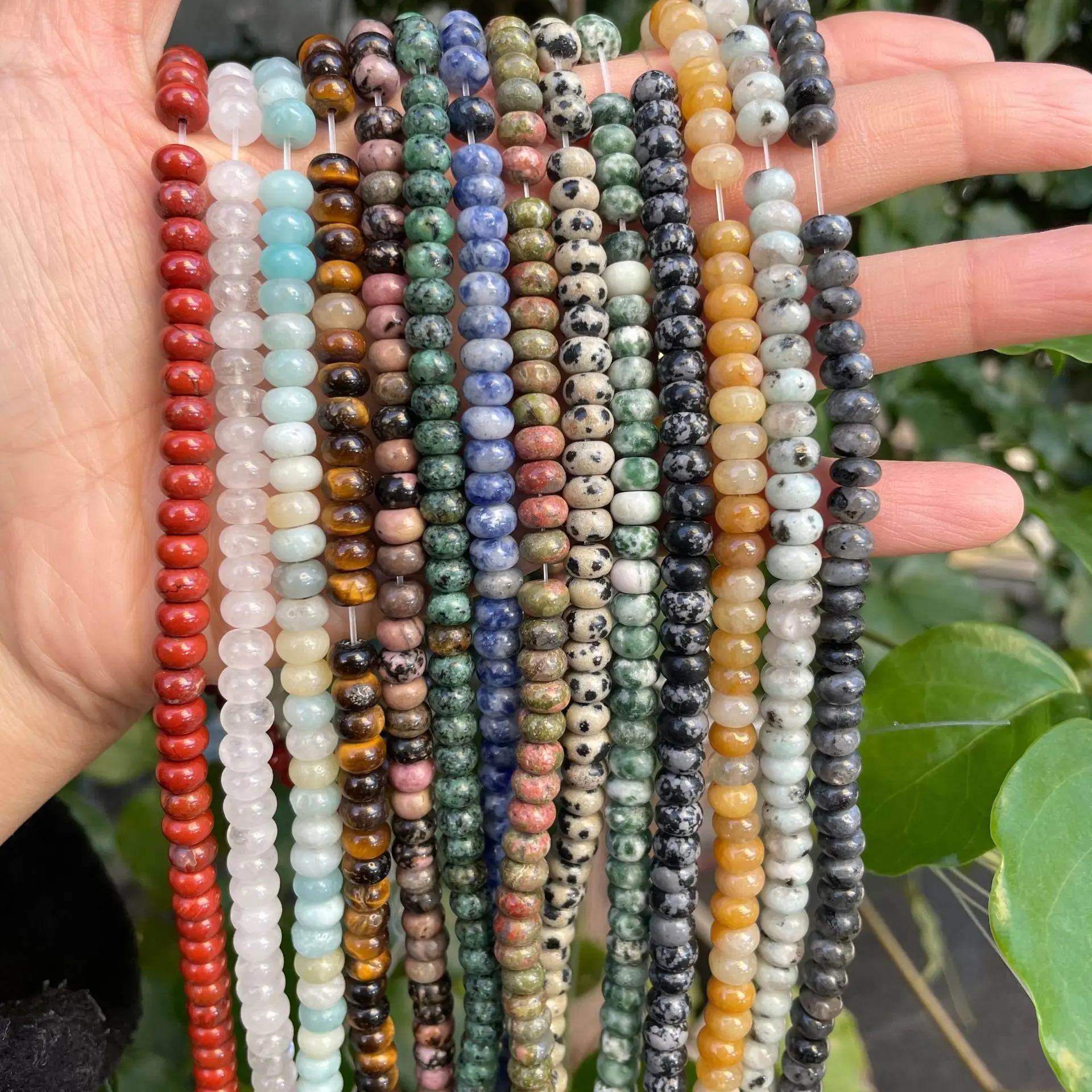 6*4mm Nature Stone Abacus Beads Red Stone Tiger Eey Rondelle Loose Beads Strand Diy Bracelet Necklace Jewelry Accessories