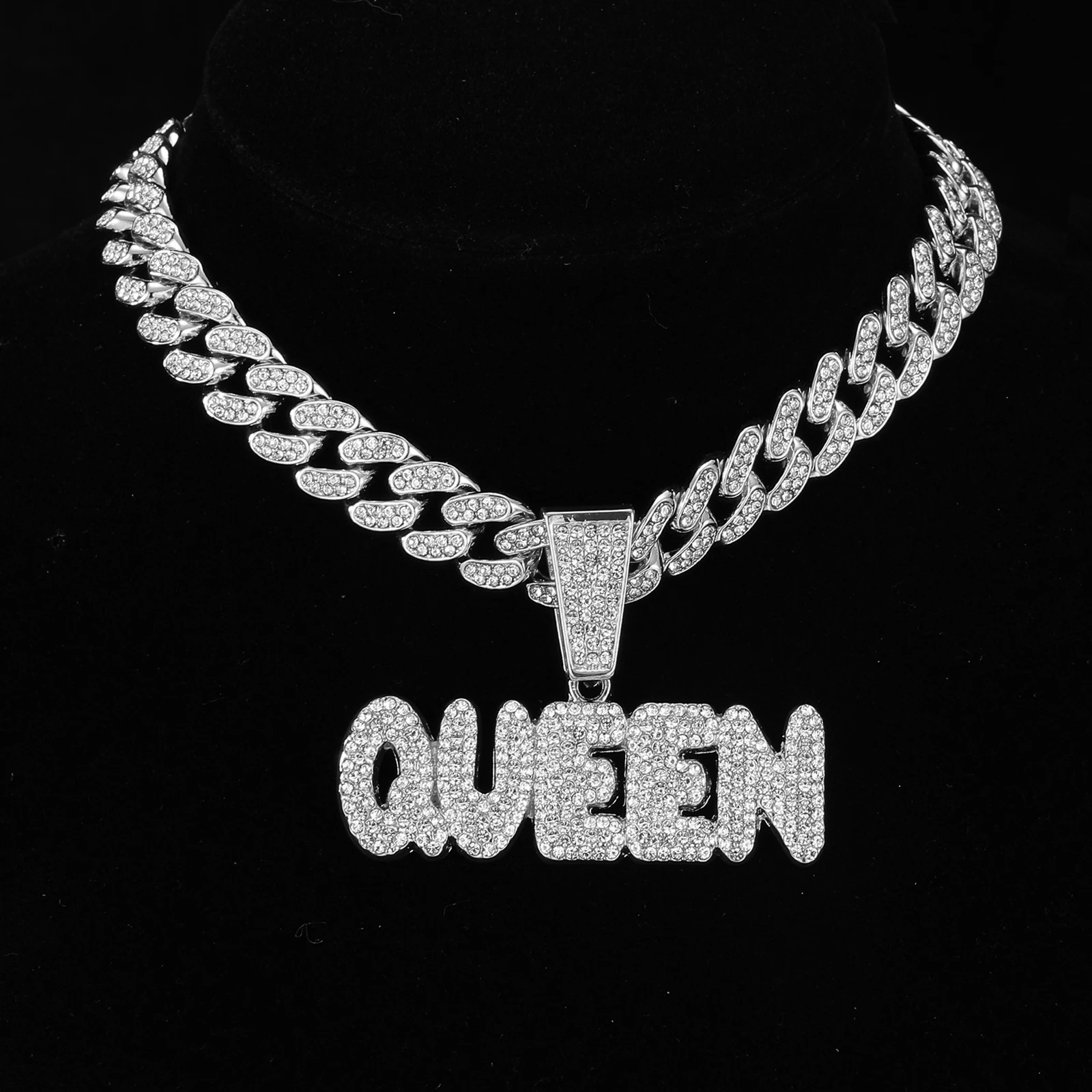 Новая модная кулон с надписью QUEEN кулоном на заказ шикарный дизайн из хипстерского сплава полностью сверлильный в ключице цепочка ожерелье