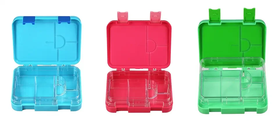 Popular 4 6 Compartment School Lonchera Bpa Free Tritan Bento Box Leakproof Plastic Students Lunch Box Child for Travel Picnic