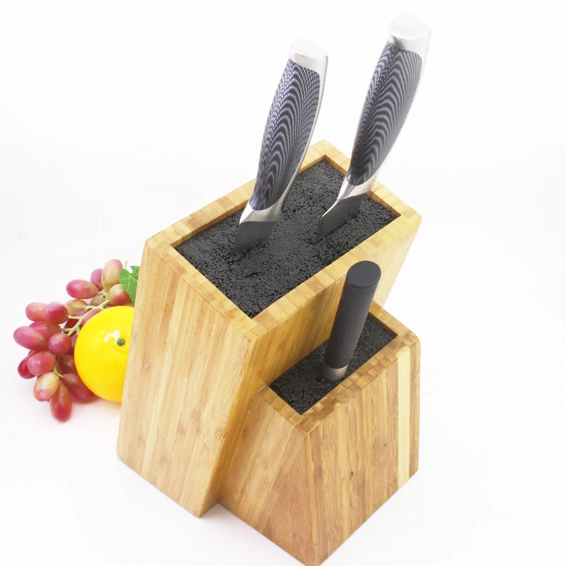 Wholesale Custom Bamboo Wood Kitchen Knife Holder With Knife Stand