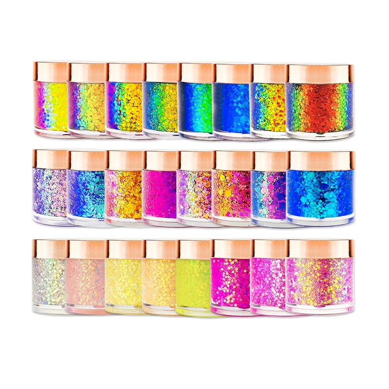 2022 custom logo 24 colors loose chameleon glitter pigment eyeshadow powder gel