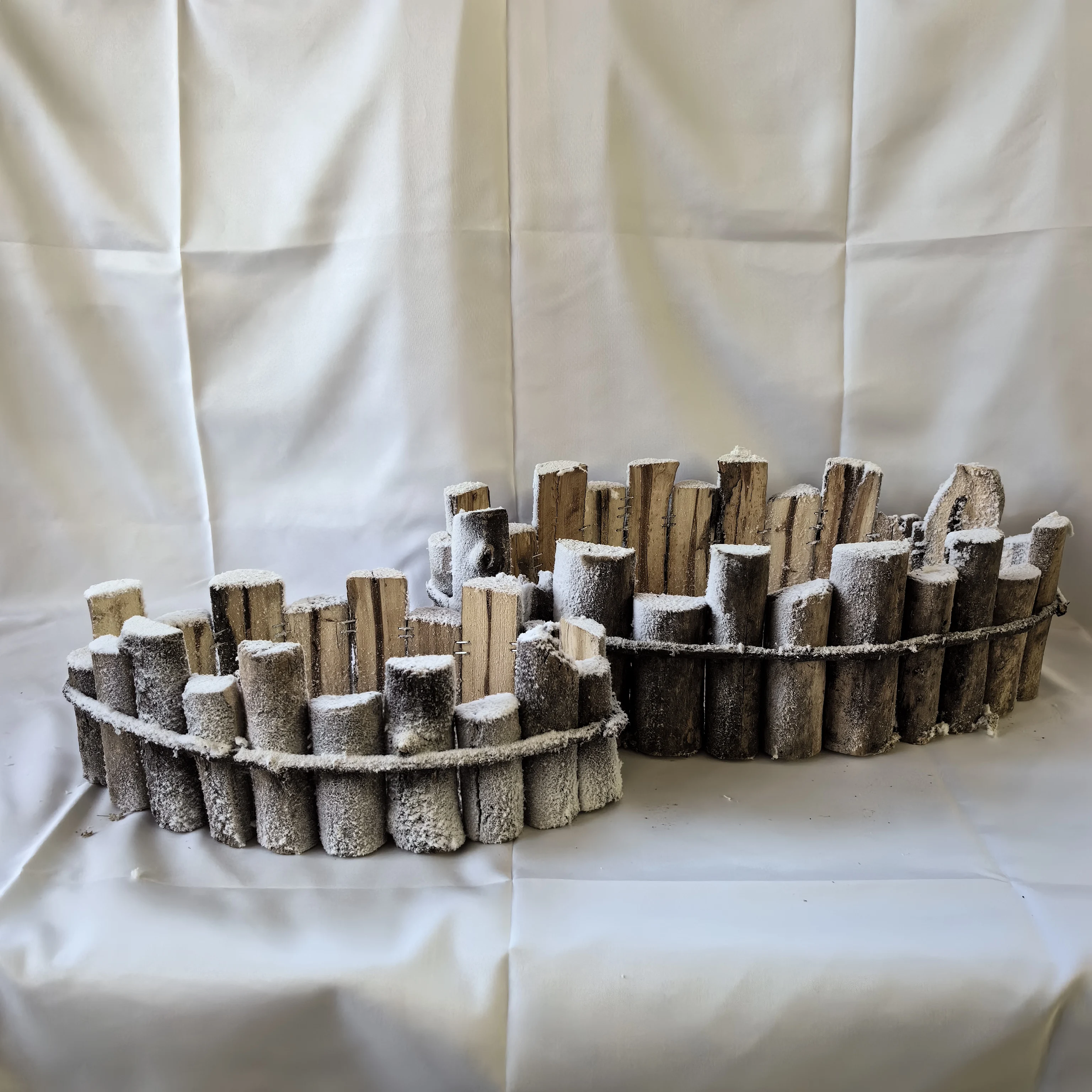 Ship form wooden flower plant pot with pp lining