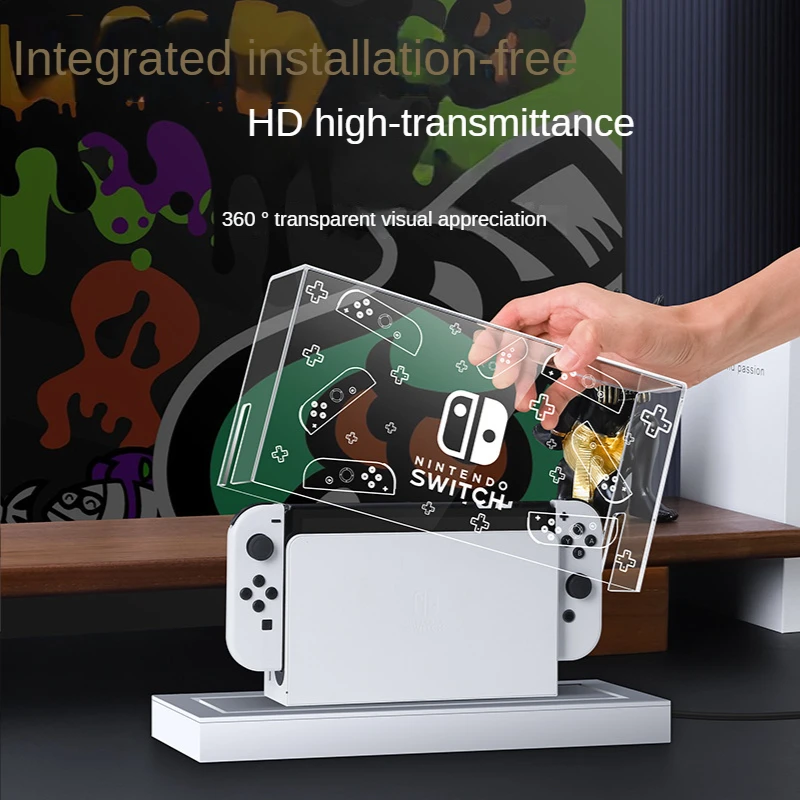 Nintendo switch dust cover luminous base box switcholed Acrylic main shell oled protective cover