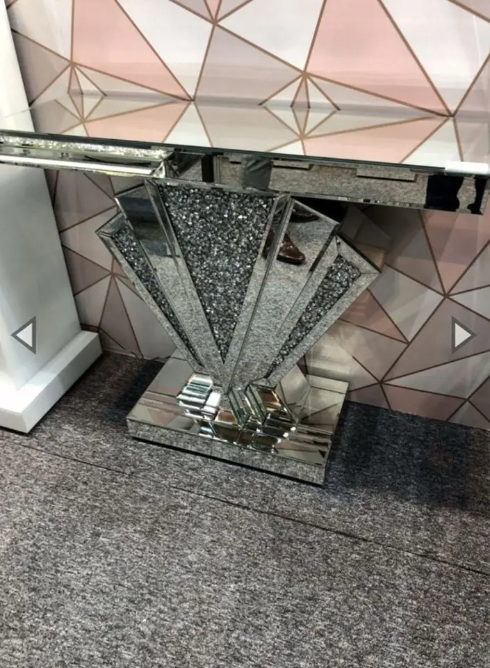 Top Sell living Room Mirrored  Crushed Diamond Console Table Hallway Table