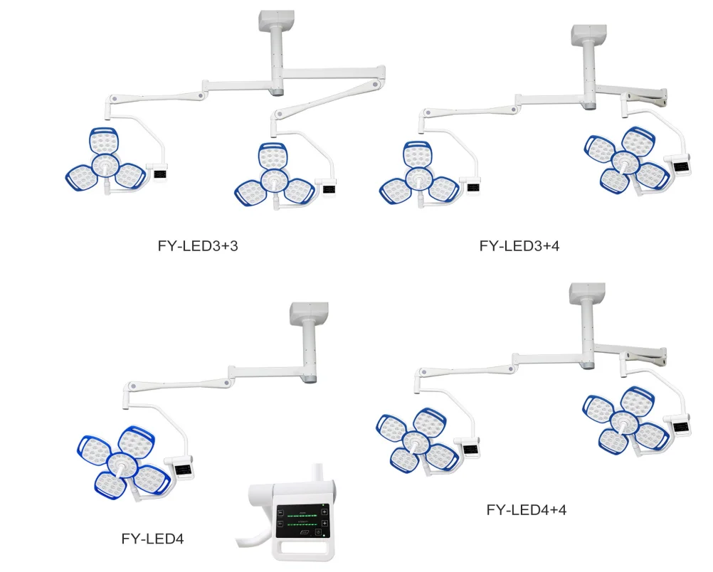 CE ISO Approved FY-LED 3+3 Double Head Shadowless Operating Room Lamp Electric Power Source Metal Medical Light Hospitals