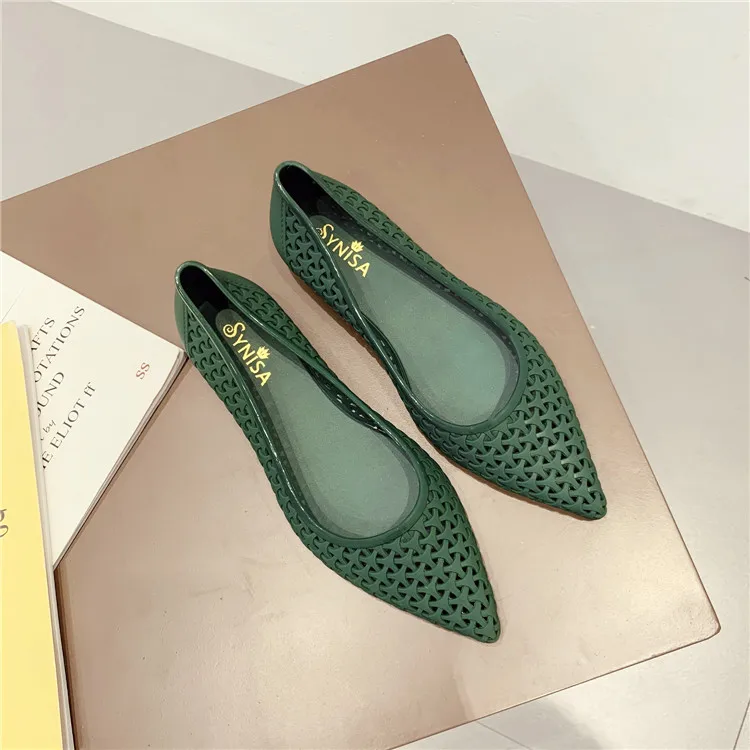 Cute colorful flat jelly sandals anti-slippery women jelly flat