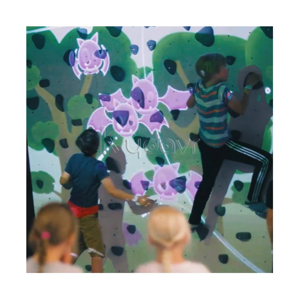 Innovative indoor active wall rock climb sport interactive projection game room kydavr activate climbing equipment