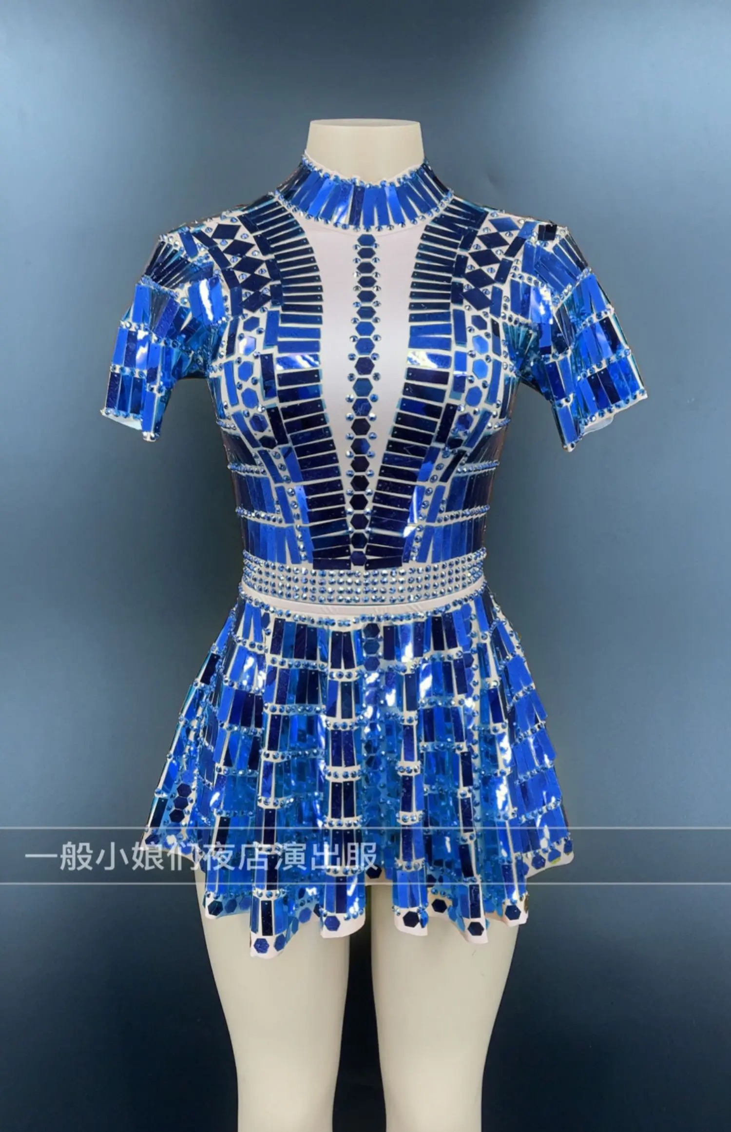 Sexy Glitter Mirror Sequin Birthday Celebration a Line Dress Ladies Show Stage Performance Festival Outfit Nightclub Party Dress