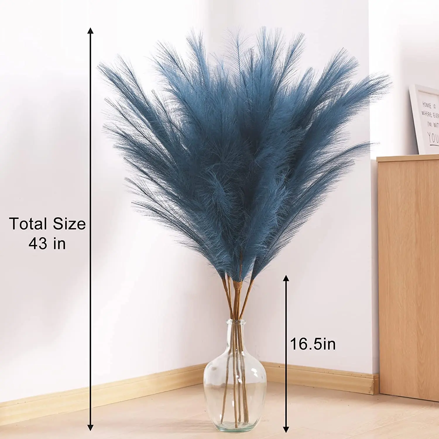 43 Inch,Tall,White,Brown,Black,Blue,Pink,Red,Large,Fluffy,Fabric,Faux,Artificial,Pampas Grass For Wedding Decor Home Decor