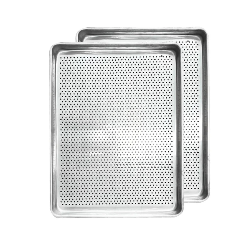 Bakery pan food grade SS 304 316 stainless steel aluminium alloy perforated baking tray for dehydration and frezing