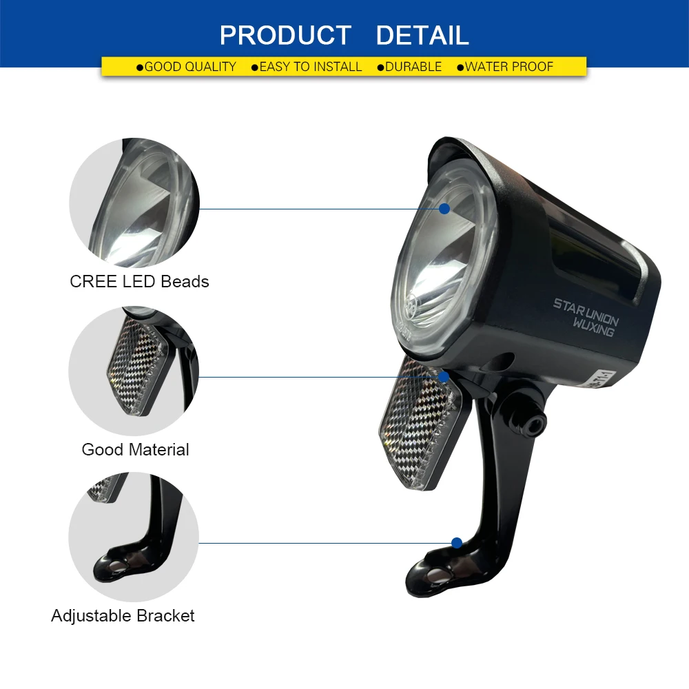 62V 72V Bicycle Head Light 2pin Waterproof SM Connector Cycling LED Safety Warning Lamp Electric Bike Light