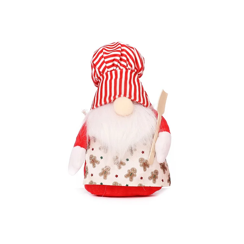 Christmas Decorations New Little Chef Rudolph Faceless Doll Cute Plush Dwarf Stuffed Plush Toy Ornaments