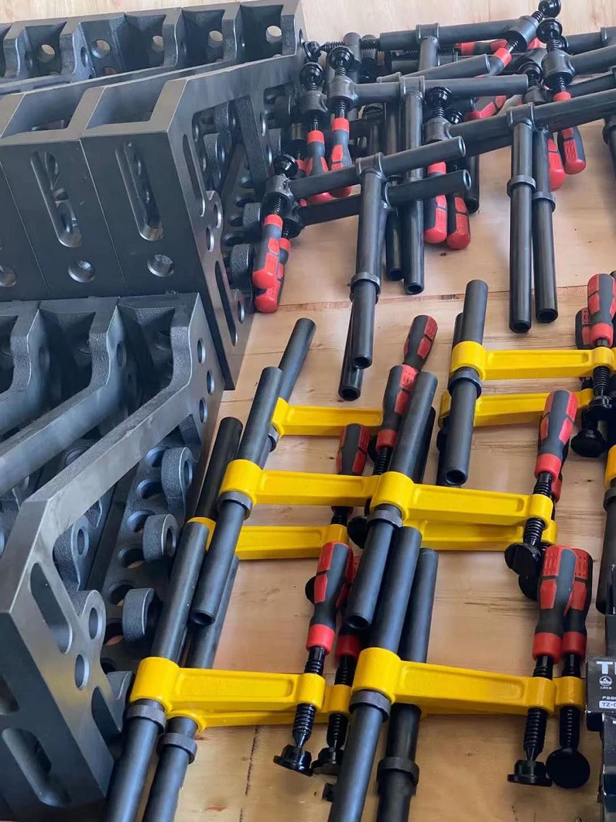 Cast steel iron welding table 3D top quality reusable fixture rotating welding table