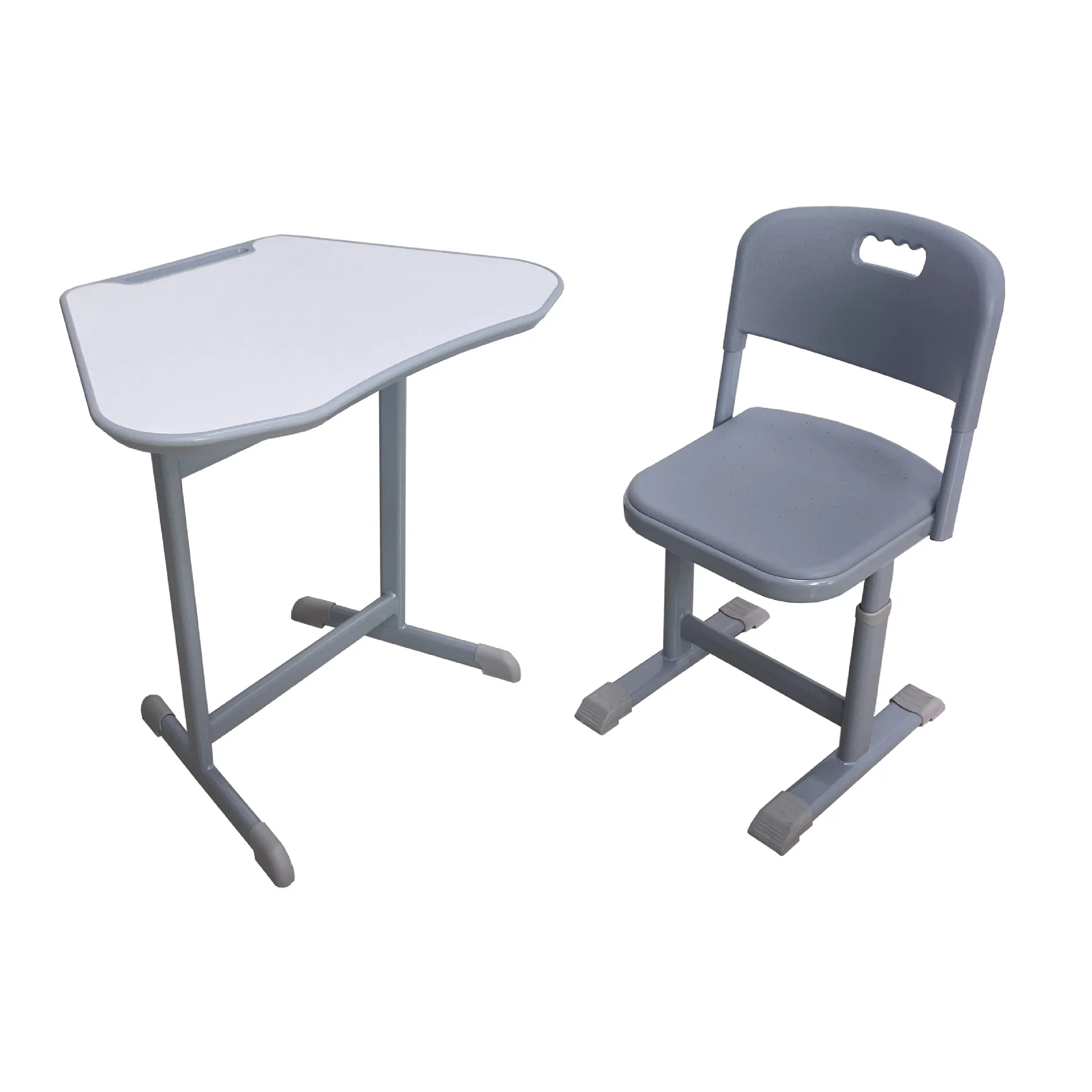 College Students Desk School Furniture Metal Frame Classroom Table And Chair Set with Hook