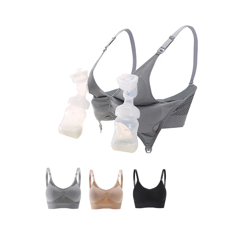 Mother Pregnancy Maternity Brassiere Cotton Big Breast Nursing Hands Free Breast Pump Bra For Maternity Women