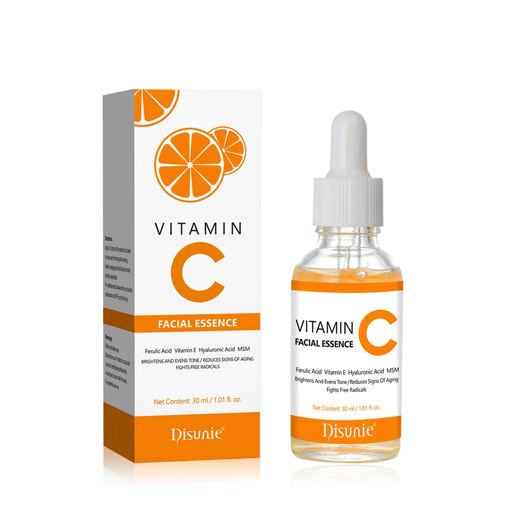 Manufacture Hot Selling Vitamin C Facial Whitening Essence Serum With Hyaluronic Acid For Brightening Anti Aging Serums For Face