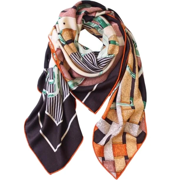 Cashmere and Silk Fashion Square Scarf Shawl