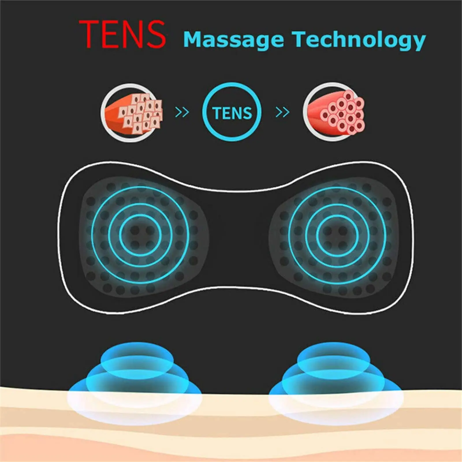 Wh-96 Portable Mini Massager Patch Cordless Cervical Massage Stimulator for Neck Shoulder Back Waist Arms Legs Massage
