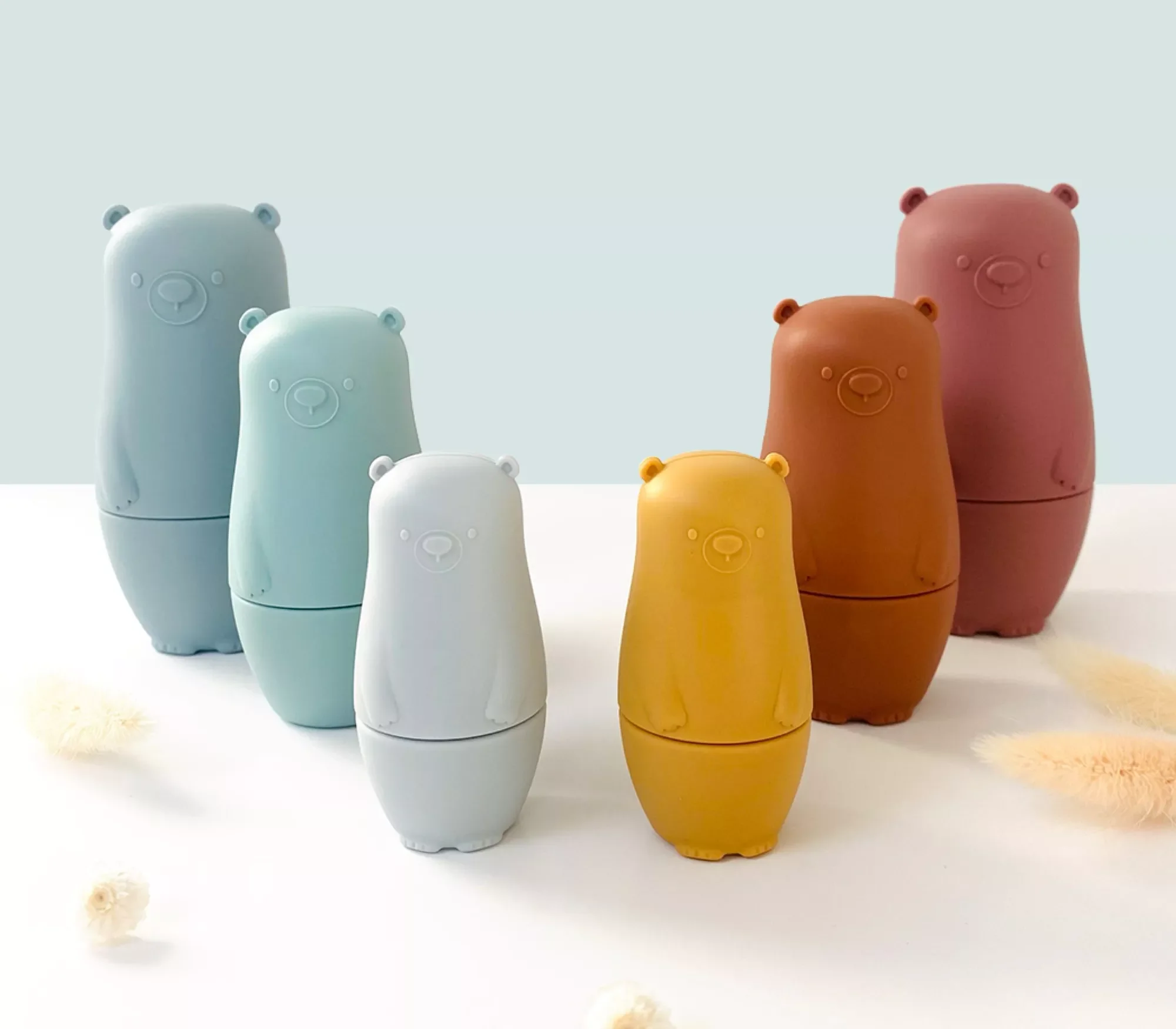 Montessori Toy Educational, Silicone Nesting Doll Toys for Children Toys ,Nesting Stacking Russian Silicone Doll Toy