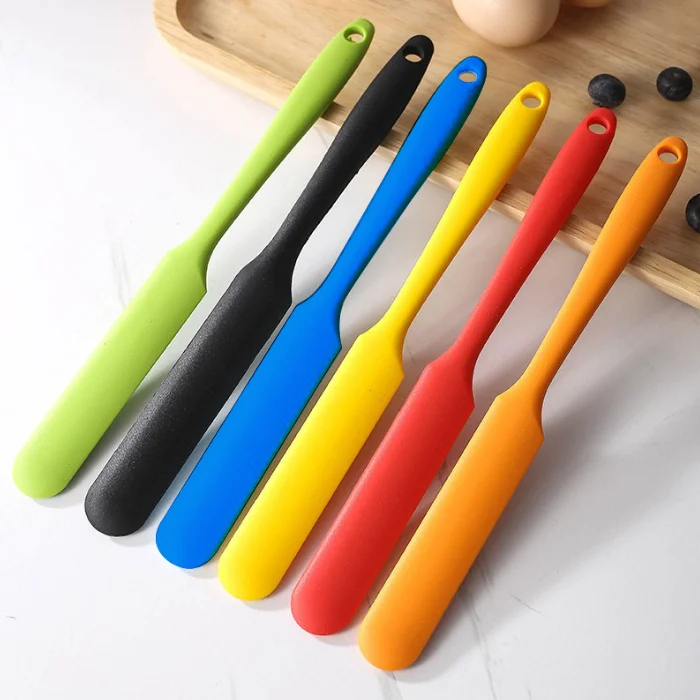 Non Stick Mixing Batter Scraper Heat Resistant Silicone Spreader Long Handle Spatula Baking Tool
