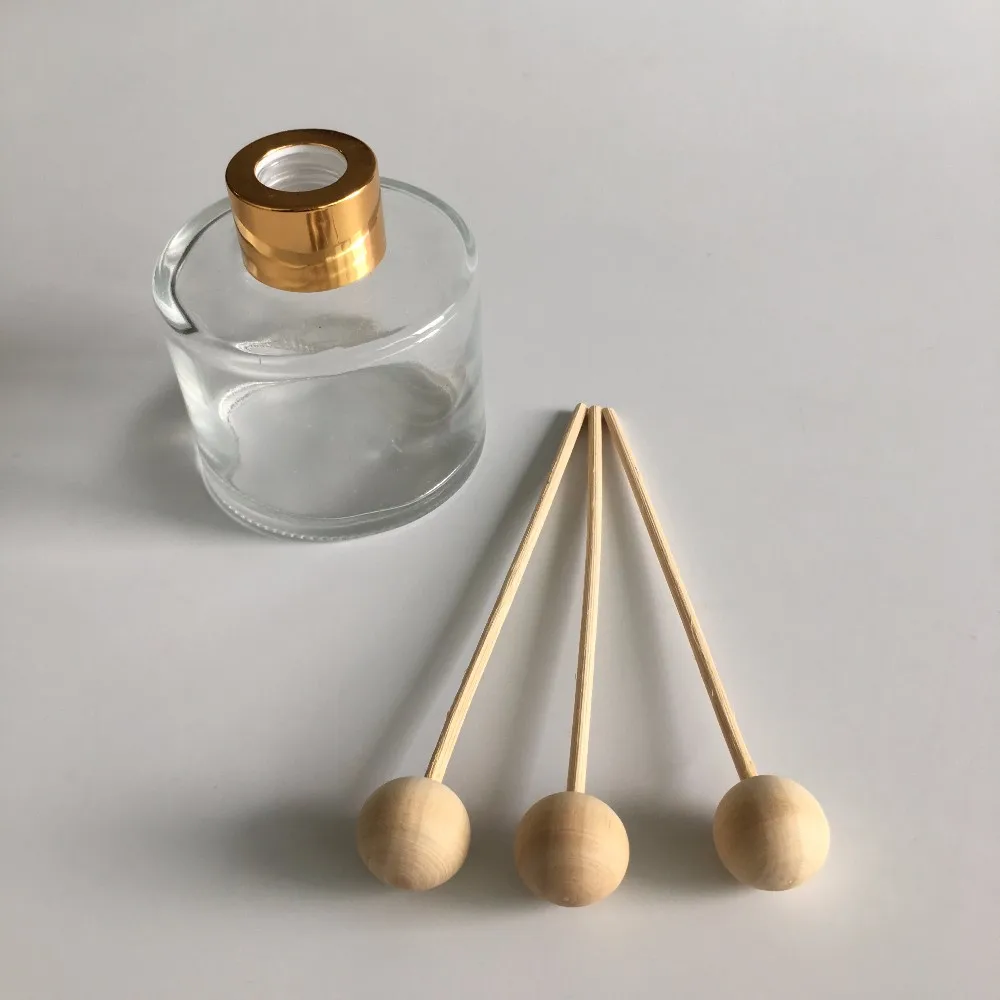 Profumato Sfere Di Legno New Design Customized Reed Diffuser Rattan Sticks With Wooden Beads
