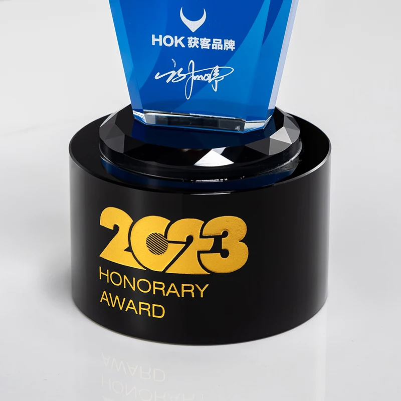 Shining Luxury Eagle Golf Crystal Trophy for Sports and Corporate Awards