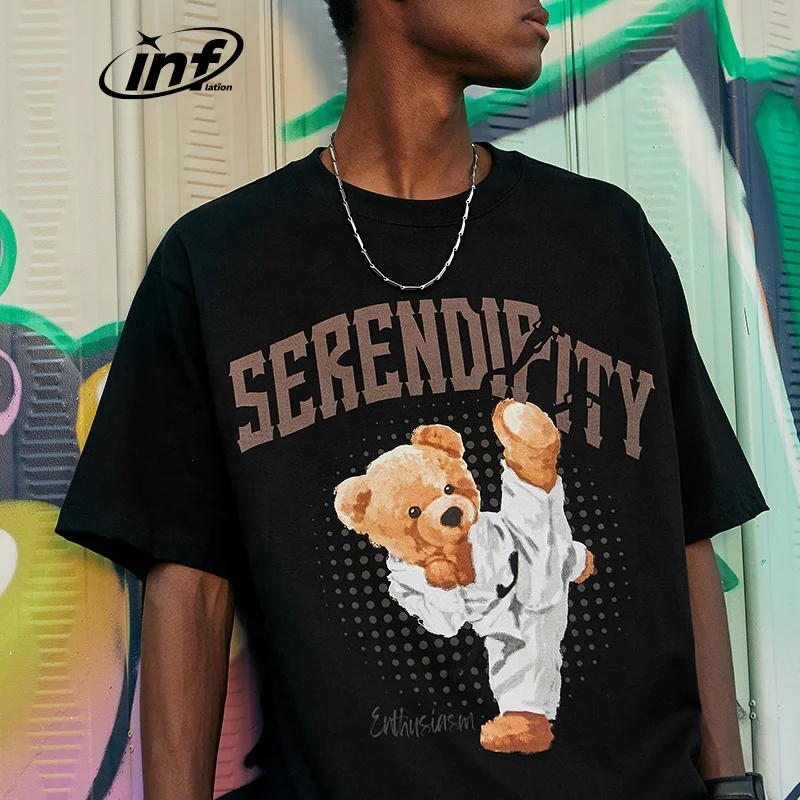 INFLATION 100 Cotton Couple Men High Quality Streetwear Mens Wholesale Custom OEM Oversize T-shirt