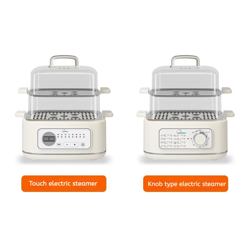 Electric Vegetables Steam Cooker 2 Layers 1000W Big Home Dim Sum Dumpling Bun Warmer Electric Steam Cooker Food Steamer