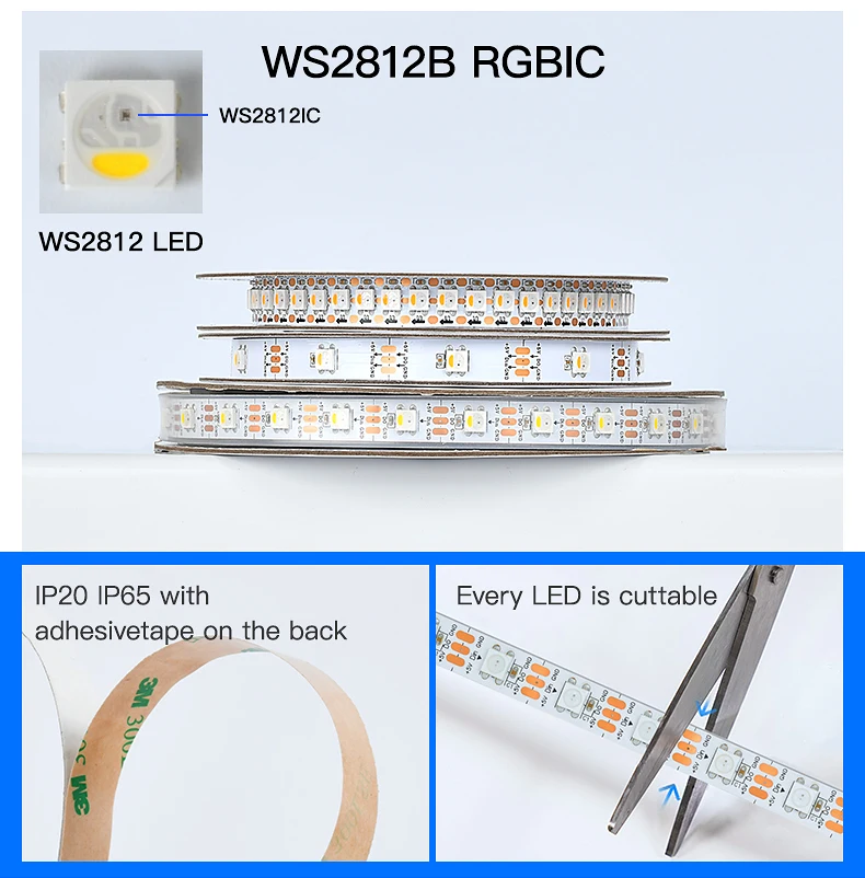 Best Quality DC 24v CRI 95 CCT RGB WS2812B WS2811 WS2815 5050 RGBW RGBCCT SMD LED Strip