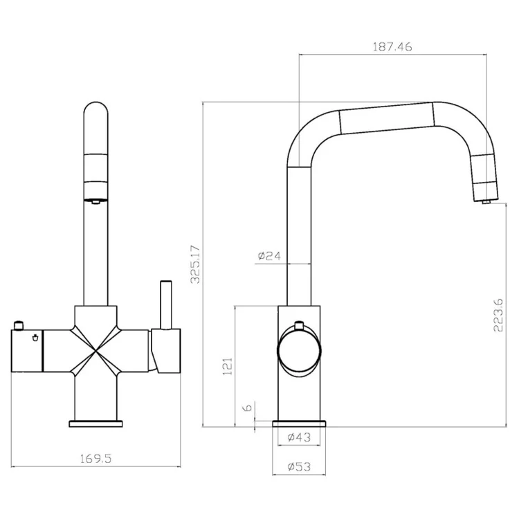 Iwater 2024 Modern Stainless Steel Brass Bronze Mixer Mixers Instant Boiling Hot Water Tap Taps And Faucets Kitchen Sink Faucet