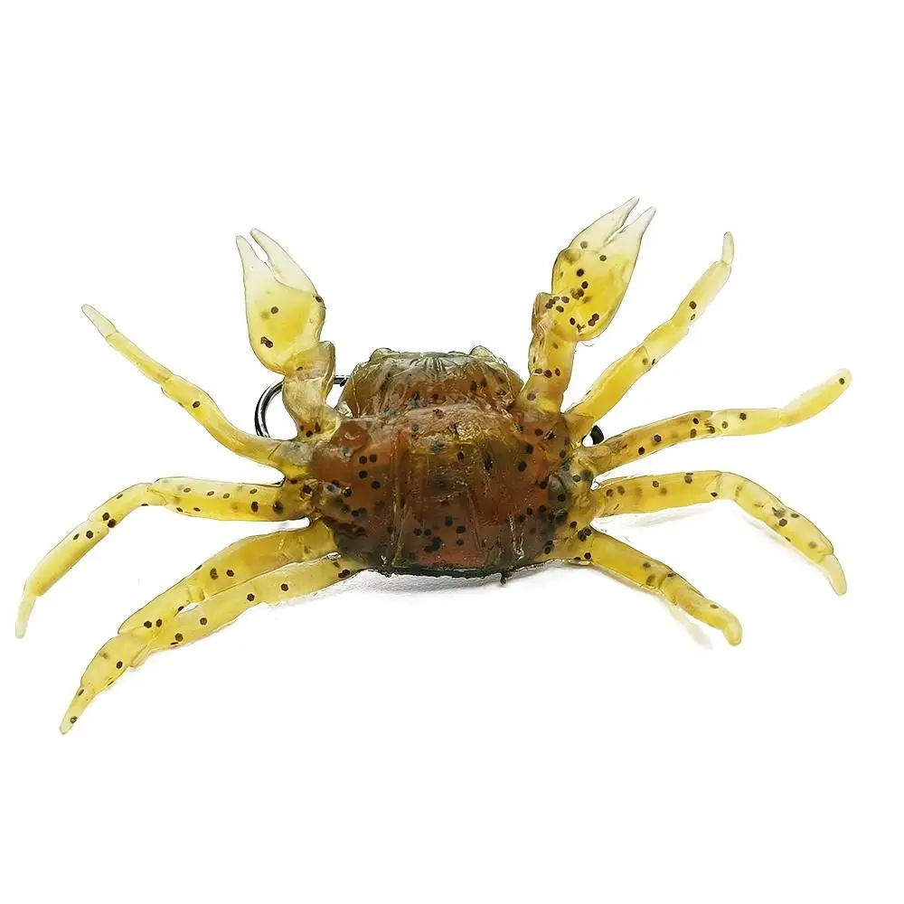 Factory price OEM 10mm 33g Silicone soft fishing lure artificial crab bait with hook soft crab