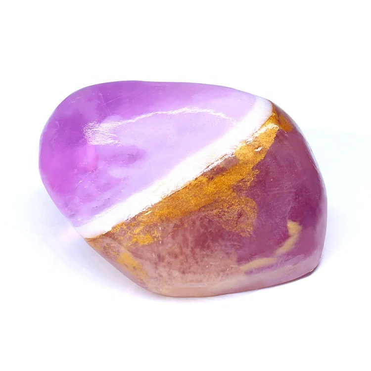 OEM Clear Stone Gemstone Soap Rock Essential Olive Oil Soap Skin Moisturizing Stone Shaped  Handmade Soap