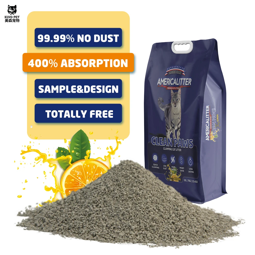 Widely use in Canada best seller best clumping deodorant  bentonite cat litter 10l  wholesaler