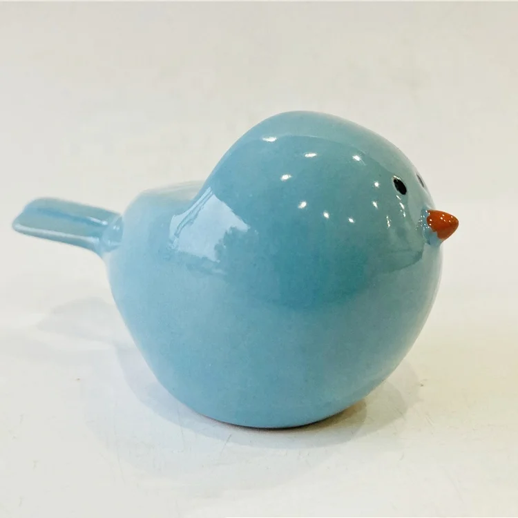 Wholesale glaze Ceramic bird statue figurine porcelain birds home garden decoration