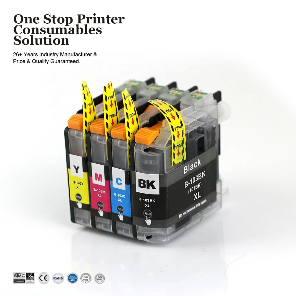 INK-мощность LC 101 103 LC101 LC103 Премиум Совместимость Цветной струйный картридж с чернилами для MFC-J650DW MFC-J870DW MFC-j497dw принтер