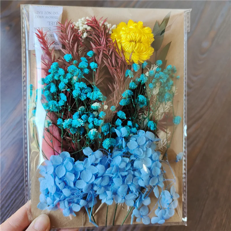 Embossed Dried Flowers Material Package for DIY Scented Candle Photo Frame