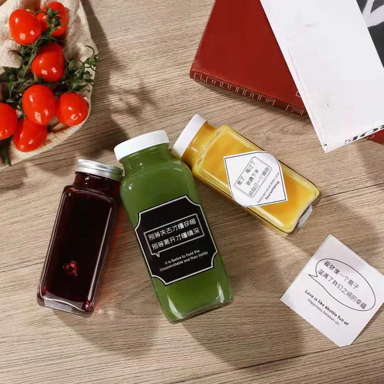 french square glass bottles wholesale for juice