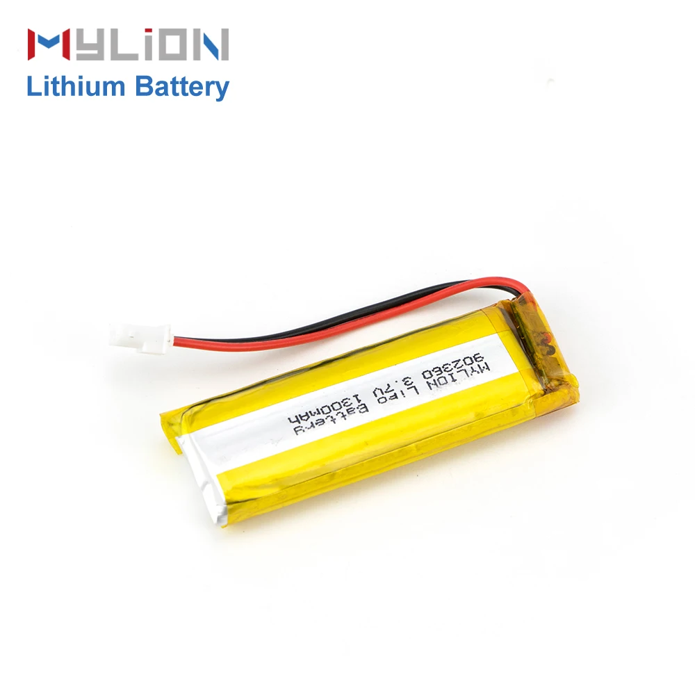 Mylion Lipo 3.7V 1300mAh 902360 Mini Customized Battery Pouch Cell Li-ion for Beauty Instrument Microphone UPS