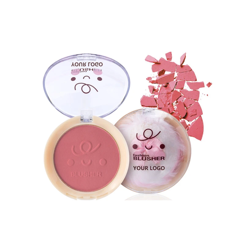 New Makeup 4-Color Custom Logo White Palette Blush With Black And White Box Private Label Blush List