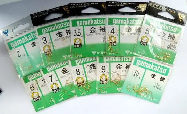 Японский оригинальный Gamakatsu имеет крючок с бородкой прямые изогнутые рыболовные