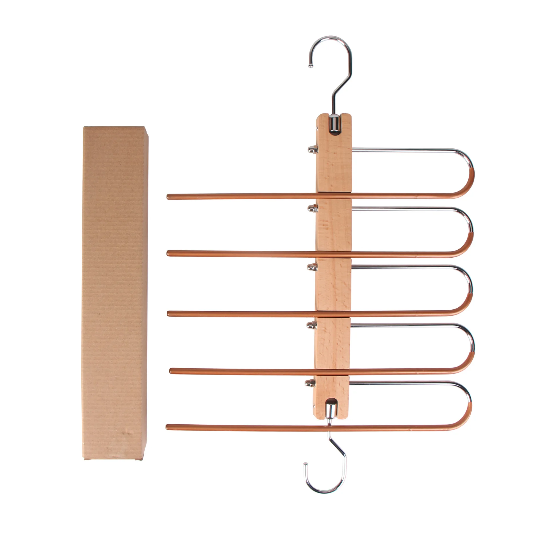 Wholesale Multi-layer Magic Wooden Hangers Cheap Strong Load-bearing Capacity Wooden Clothes Hangers For Pants