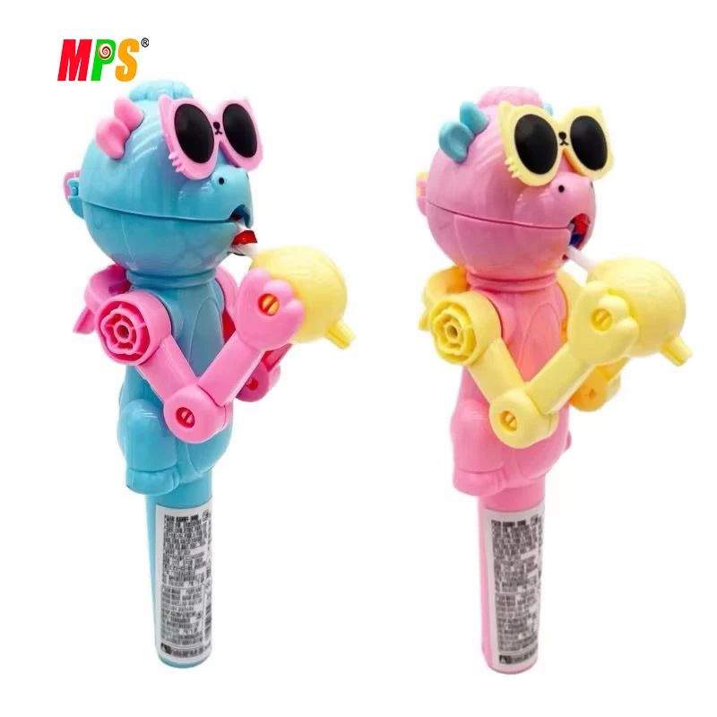 Wholesale Lollipop Holder for Kids Funny Robot Easter Candy Toys with Fruits Lollipop Candy Sweets