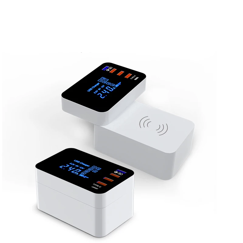 EU UK US AU Plug cable 10W type c mount Беспроводное зарядное устройство с usb портом