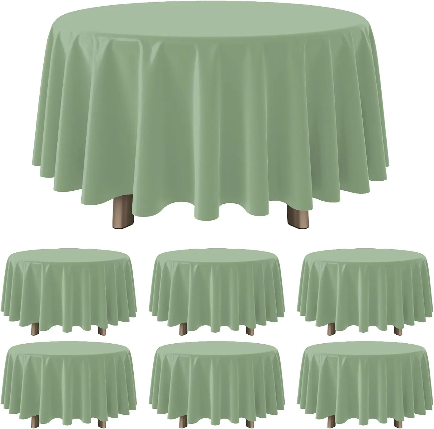 Cheap Wholesale Sage Green Round Rectangle Square 100% Polyester Table Cloth Tablecloth for Wedding Party Outdoor